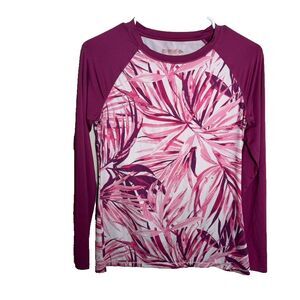 Reel Legends T-Shirt Women's Medium Pink Rash Guard Athletic Reel Tec Top